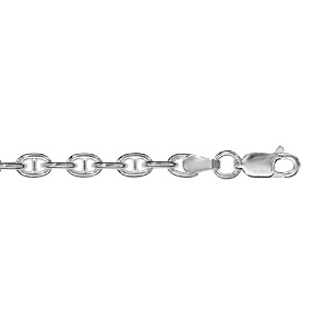 Bracelet en argent chane maille marine tournes en alternance - longueur 18cm - Vue 1