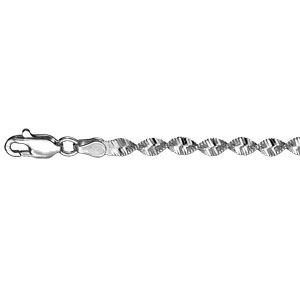 Bracelet en argent chane mailles vrilles - longueur 18cm - Vue 1