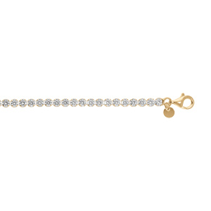 Bracelet en argent doré avec oxydes blancs sertis tennis 3mm - 16+3cm - Vue 1