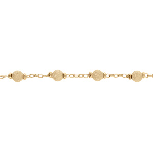 Bracelet en argent doré boules givrées - 16+3cm - Vue 1
