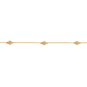 Bracelet en argent doré boules pailletée -18cm - Vue 1