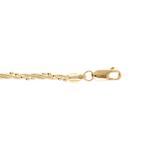 Bracelet en argent doré triple chaîne torsade -18cm - Vue 1