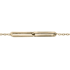 Bracelet en argent et dor jaune chane avec motif rectangulaire 16+3cm - Vue 1