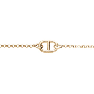 Bracelet en argent et dorure jaune chaîne avec maillon marine 16+3cm - Vue 1