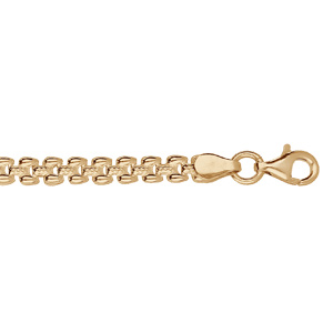 Bracelet en argent et dorure jaune fantaisie carrée 17cm - Vue 1