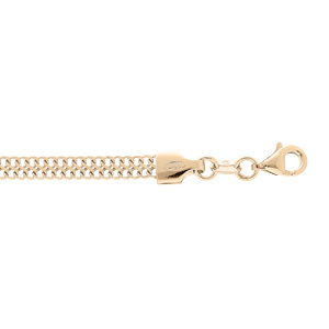 Bracelet en argent et dorure jaune maille plate 18cm - Vue 1