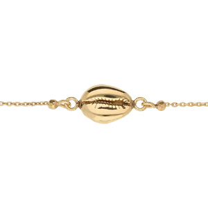 Bracelet en argent et dorure jaune motif coquillage 16+3cm - Vue 1