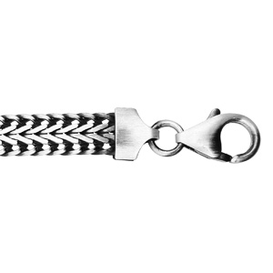 Bracelet en argent massif patinée en maille large longueur 19cm - Vue 1