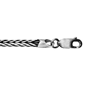 Bracelet en argent massif patine maille ronde palmier longueur 20,5cm - Vue 1