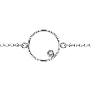 Bracelet Chaîne Avec Anneau à Ressort En Argent - Diamètre 5 Mm - Neuf Sans étiquette