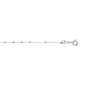 Bracelet en argent rhodi chane avec boules lisses 16+3cm - Vue 1