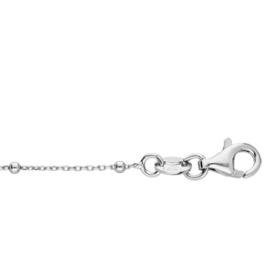 Bracelet en argent rhodi chane avec fines boules 15+3cm - Vue 1