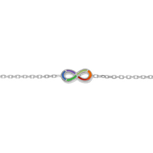 Bracelet en argent rhodi chane avec motif infini color 15+2m - Vue 1
