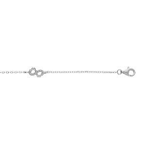 Bracelet en argent rhodi chane avec 3 motifs infini avec oxydes blancs sertis 15+3cm - Vue 1