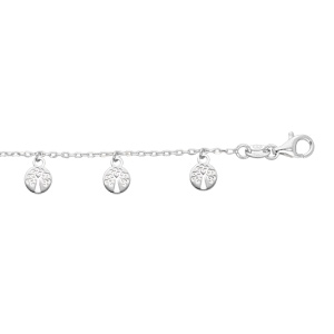 Bracelet en argent rhodi chane avec pampilles arbre de vie 16+2,5cm - Vue 1