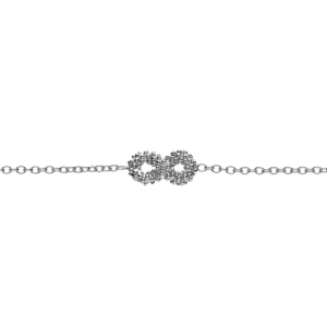 Bracelet en argent rhodi clair, infini vid perl 16+3cm - Vue 1