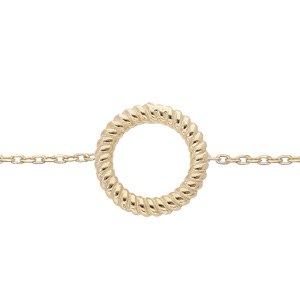 Bracelet en argent rhodi et dorure jaune chane avec cercle torsad vid 16+3cm - Vue 1