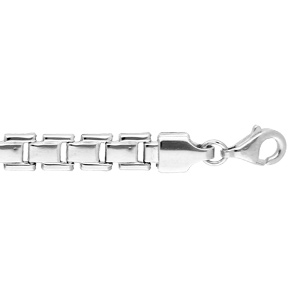 Bracelet en argent rhodié maille plate 18cm - Vue 1