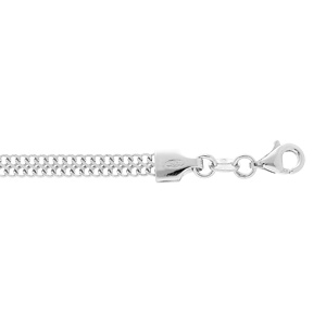 Bracelet en argent rhodié maille plate 18cm - Vue 1