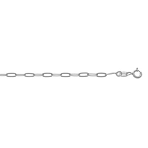 Bracelet en argent rhodi maille rectangulaire largeur 2,6mm longueur 15+3cm - Vue 1