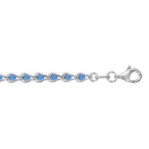 Bracelet argent avec pierre bleu Clearance
