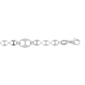 Bracelet en argent rhodi multi grain de caf 16+3cm - Vue 1