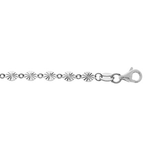 Bracelet en argent rhodi pastilles serres diamants 16+3cm - Vue 1