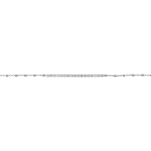 Bracelet en argent rhodié pavé d\'oxydes blancs sertis tennis avec motif carré - 16+3cm - Vue 1