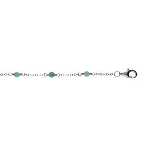 Bracelet en argent rhodi pierre amazonite vritable 16+2cm - Vue 1