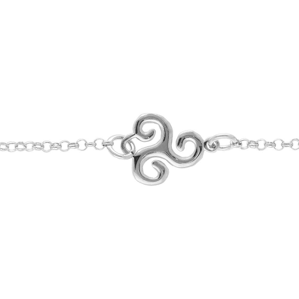 Bracelet en argent rhodi� triskel 10mm - 14.5+4cm - Vue 1