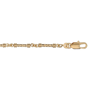 Bracelet en plaqu or avec baguette 17+3cm - Vue 1