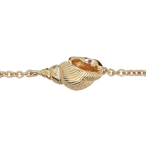 Bracelet en plaqué or avec coquillage 16+2cm - Vue 1
