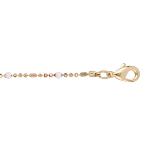 Bracelet en plaqué or boules et boules blanche 15+3cm - Vue 1