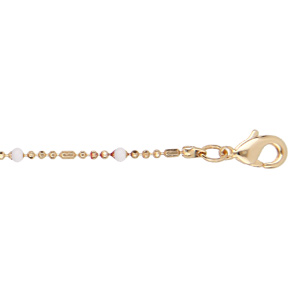 Bracelet en plaqu or boules et perles blanches 15+3cm - Vue 1