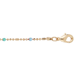 Bracelet en plaqu or boules et perles multi couleurs 15+3cm - Vue 1