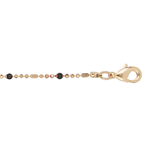 Bracelet en plaqu or boules et perles noires 15+3cm - Vue 1