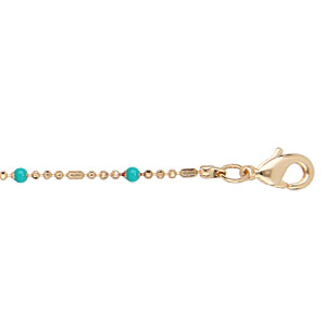 Bracelet en plaqu or boules et perles vertes 15+3cm - Vue 1
