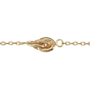 Bracelet en plaqué or chaîne avec au milieu noeud antillais - longueur 16cm + 3cm de rallonge - Vue 1