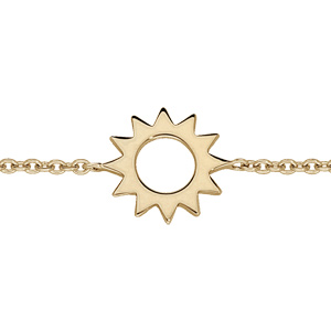 Bracelet en plaqué or chaîne avec soleil ajouré 16+3cm - Vue 1
