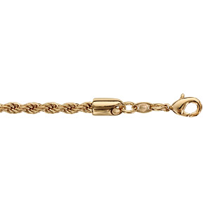 Bracelet en plaqu or chane maille corde largeur 2,3mm et longueur 18cm - Vue 1