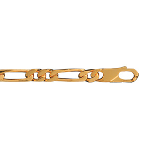 Bracelet en plaqu or chane maille figaro 1+2 largeur 6mm et longueur 21cm - Vue 1
