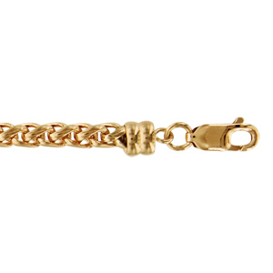 Bracelet en plaqu or chane maille palmier largeur 5mm et longueur 19cm - Vue 1