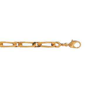 Bracelet en plaqu or chane mailles 1+1 largeur 4mm et longueur 18cm - Vue 1