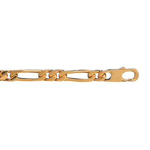 Bracelet en plaqu or chane mailles 1+2 largeur 5mm et longueur 21cm - Vue 1