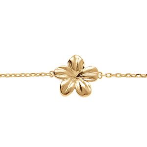 Bracelet en plaqu� or fleur - 16+3cm