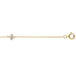 Bracelet en plaqu� or fleur d'oxydes blancs - 16+2cm