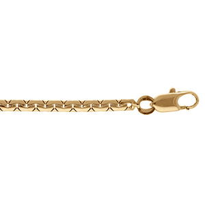 Bracelet en plaqu� or maille anglaise plate - 16+3cm