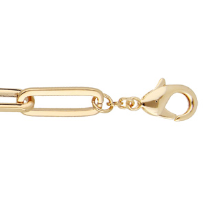 Bracelet en plaqué or maille longue rectangulaire 19+3cm - Vue 1