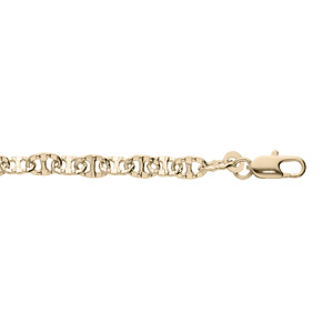 Bracelet en plaqu or maille marine 16+3cm - Vue 1