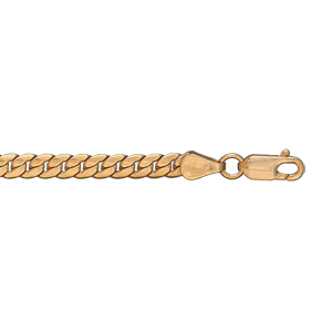 Bracelet en plaqu or maille serpent largeur 4mm et longueur 19cm - Vue 1
